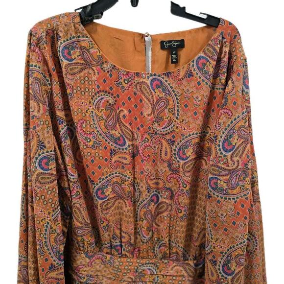 Jessica Simpson Womens Mini Dress Boho Bell Sleeves Crewneck Plus Size 3X - Picture 3 of 12